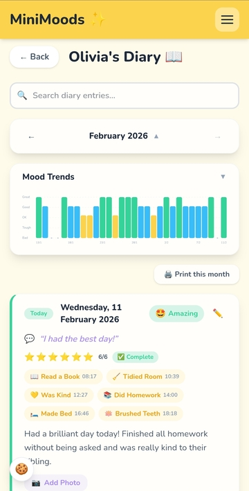 Bonus reward charts showing progress toward goals